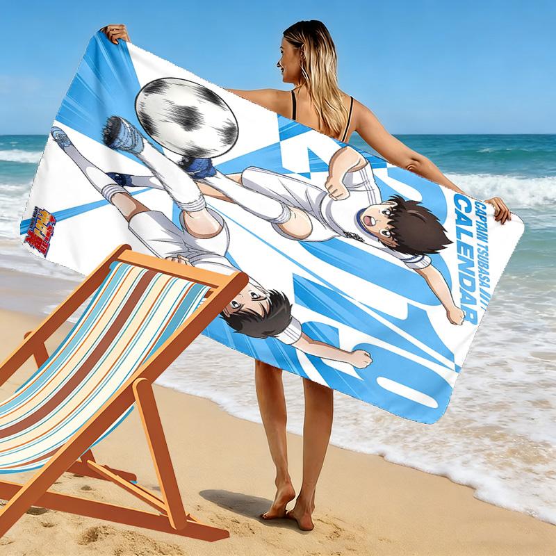 Captain Tsubasa 2D Flat Print Beach Towel, Large Soft Quick Dry Towel for Beach Camping Swimming.NSTJ0928640