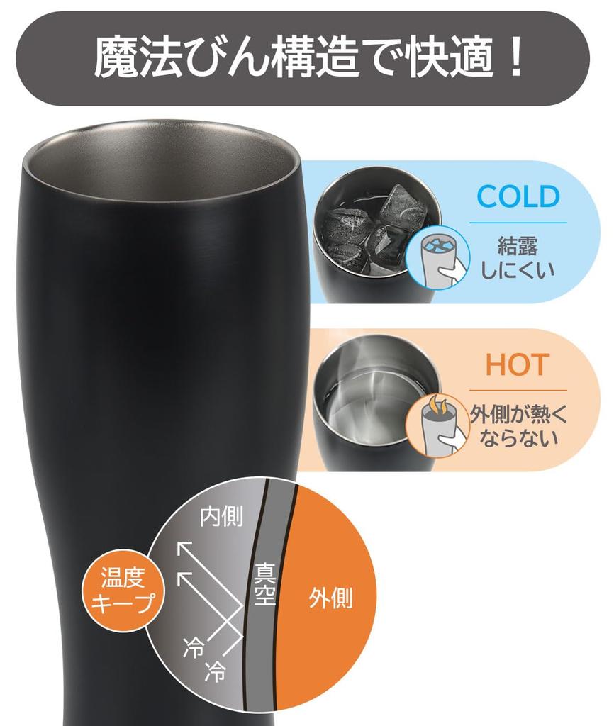 QuiExact 450ml Highball Vacuum Insulated Stainless Steel Beer Large Keeps Drinks Hot or Perfect for or As a Gift for Day or Stylish with Cleaning