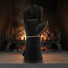Long Leather High-Temperature Gloves High Temperature Fireproof Leather Gloves for Welders, Barbecue