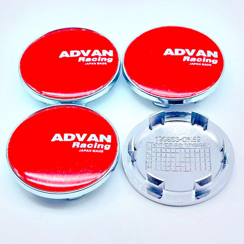 4pcs/Lot High Quality ADVAN Racing Emblem Logo 59mm Car Wheel Center Caps High Cap Accessories Wheels Hub Rim Hubcaps Cover