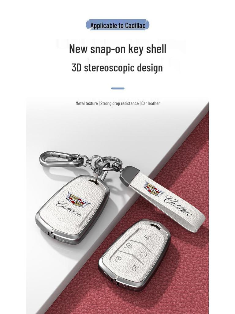 Lädernyckelskydd för Cadillac XT5/CT6/XT4/XTS och ATSL – Unisexdesign med spänne