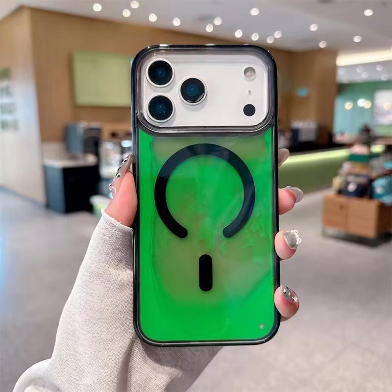 Night Light Luminous Liquid Quicksand Flowing Magnetic Case For Magsafe For iPhone 17 16 15 14 13 Pro Max Wireless Charge Cover