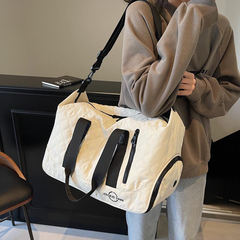 Women's sports and leisure large-capacity going out portable travel bag dry and wet separation fitness bag can be set, tie rod belt shoe compartment