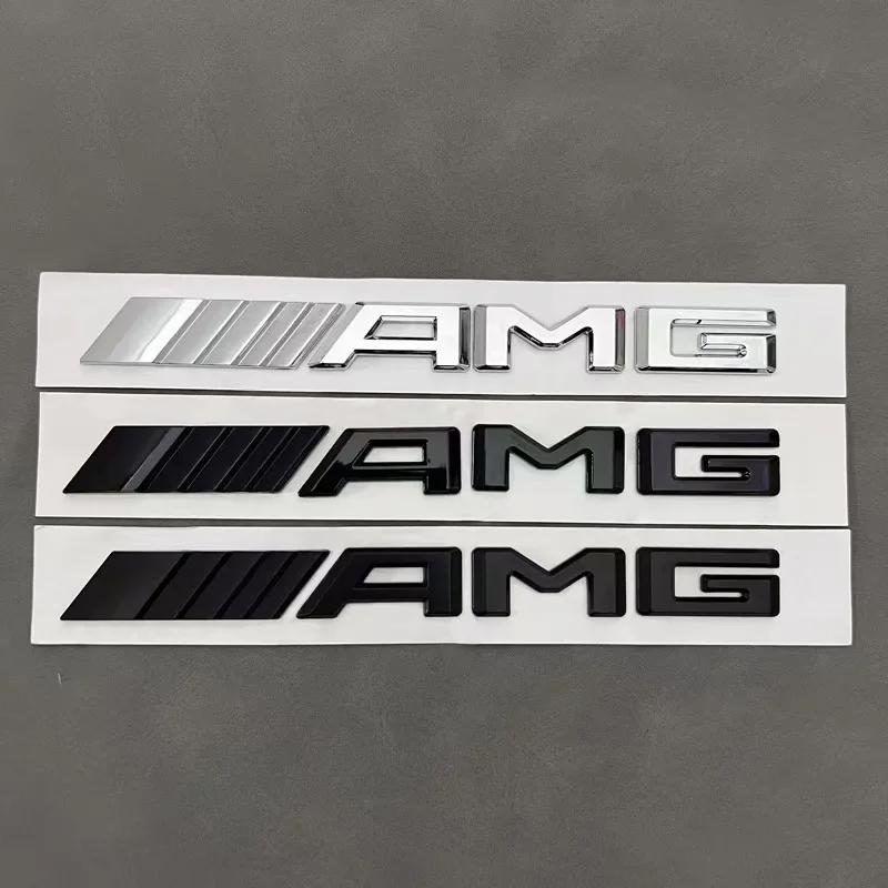 Car Sticker For Mercedes Benz W204 W205 W176 W177 W212 W213 AMG Sticker Accessories 3D ABS Black Logo AMG Emblem Letters Car Tru
