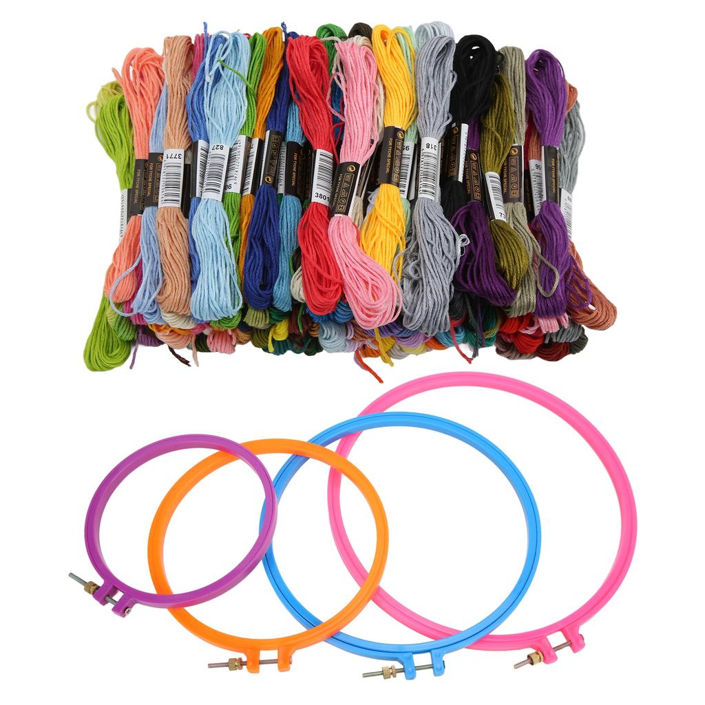 Embroidery Kit Round Plastic Silk Embroidery Circle Sheds Embroidery Thread DIY Embroidery Tools