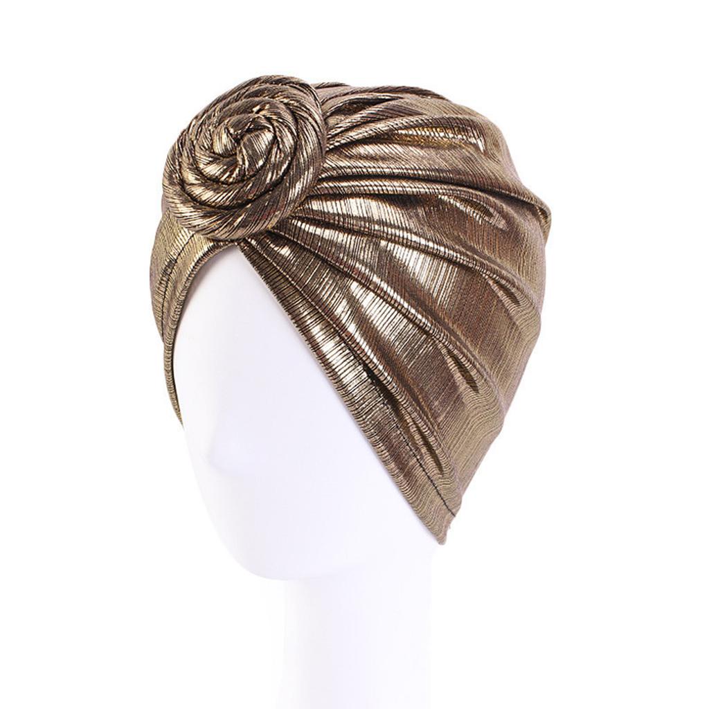 Women African Headwraps Pre-Tied Bonnet Knot Beanie Cap Elastic Bandanas Pleated Muslim Turbans Hat Chemo Covers Cap