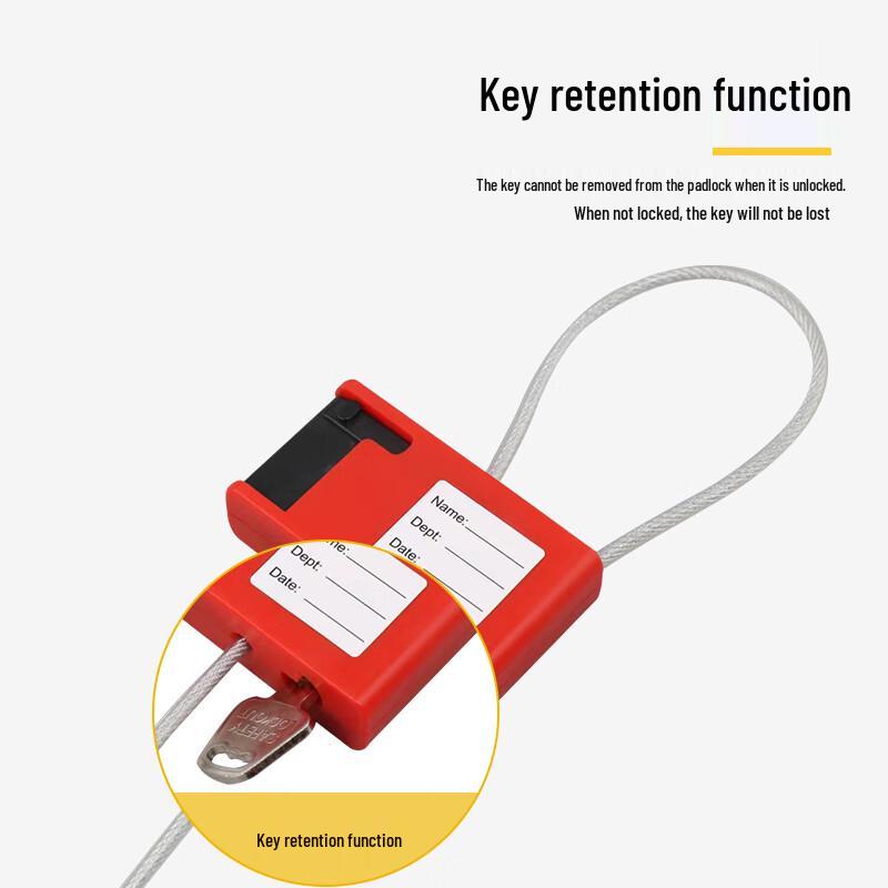 Manruns Red Cable Safety Padlock