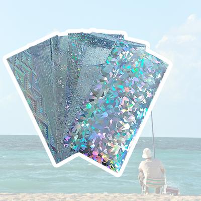 10 Stück holografische Klebefolie, Blitz-Köderband, Blitz, künstliche Fischhaut, DIY-Jig-Aufkleber für die Herstellung von Angelködern