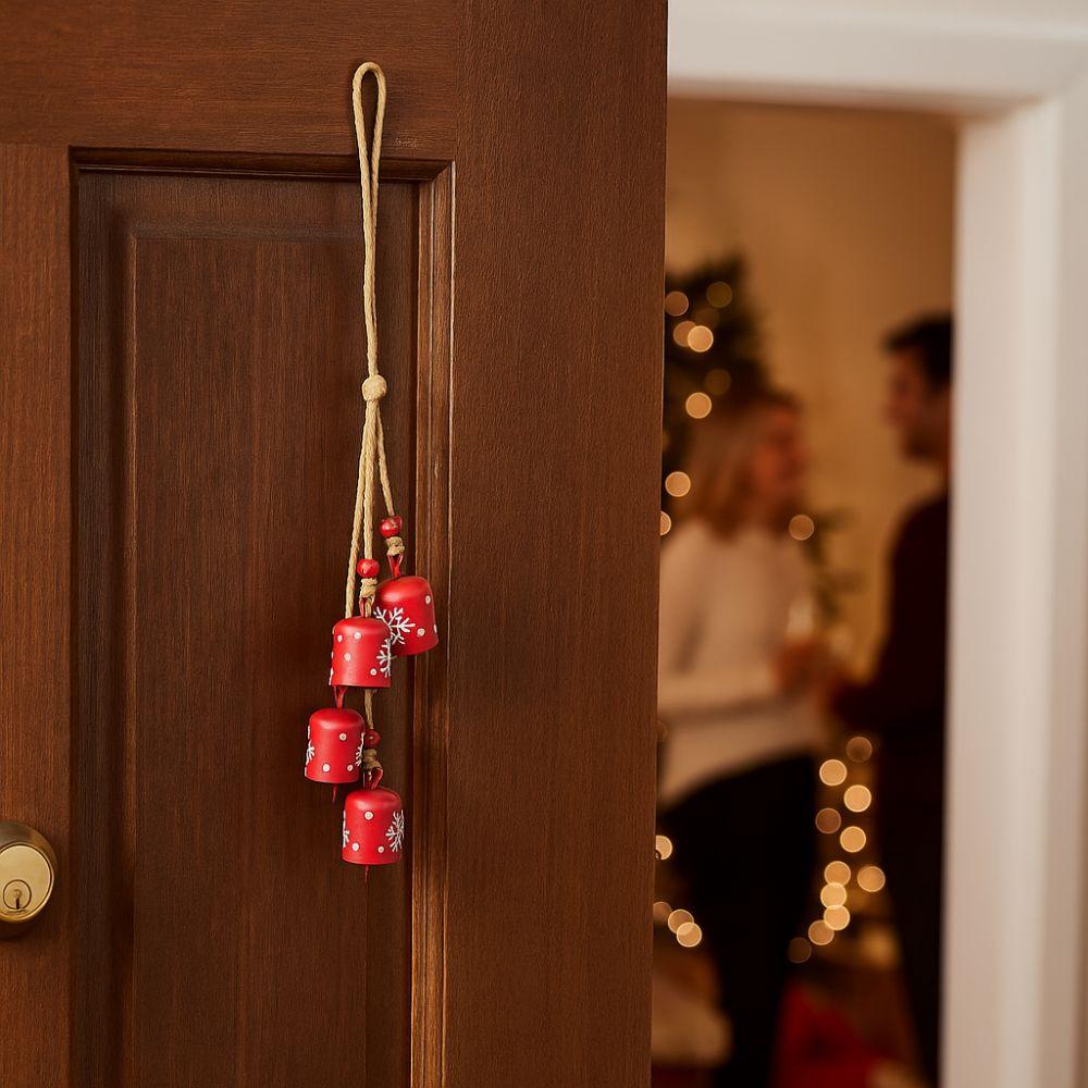 Snowflake Christmas Tree Bells String Vintage Creative Bells Pendant  Christmas Decoration