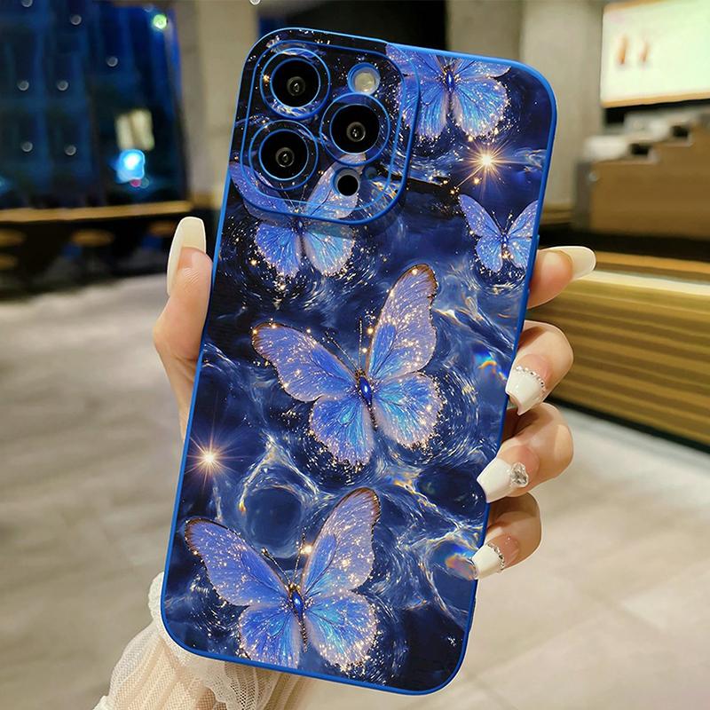

Blue Butterfly Pattern Soft Phone Case For Samsung Galaxy S26 Ultra S25 S24 S23 S22 Plus S21 FE A16 A56 A55 A54 A35 Soft Cover Galaxy S25