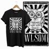 Coolmind DB 100% Cotton owl Print Exclusive Graphic women T shirt Cool BLACK women tshirt big size tshirt for women tee shirt