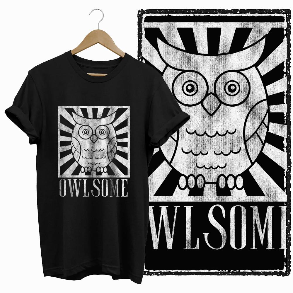 Coolmind DB 100% Cotton owl Print Exclusive Graphic women T shirt Cool BLACK women tshirt big size tshirt for women tee shirt