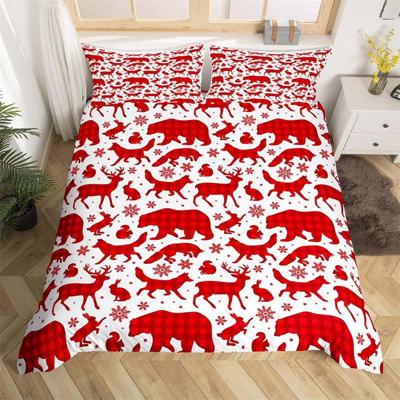 Christmas Duvet Cover Boys Christmas Gingerbread Man Bedding Set Microfiber New Year Quilt Cover Set Xmas Theme Bedspread Cover