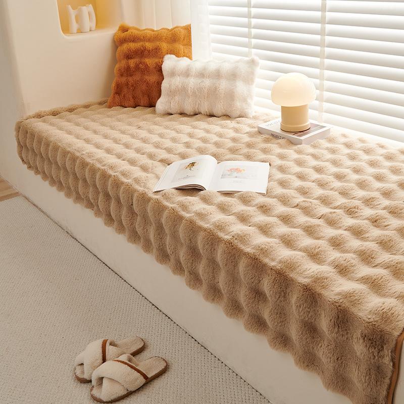 Rabbit Plush Bay Window Mat Winter  New Window Sill Mat Balcony Seat Cushion Cream Ins Wind Tatami Customization
