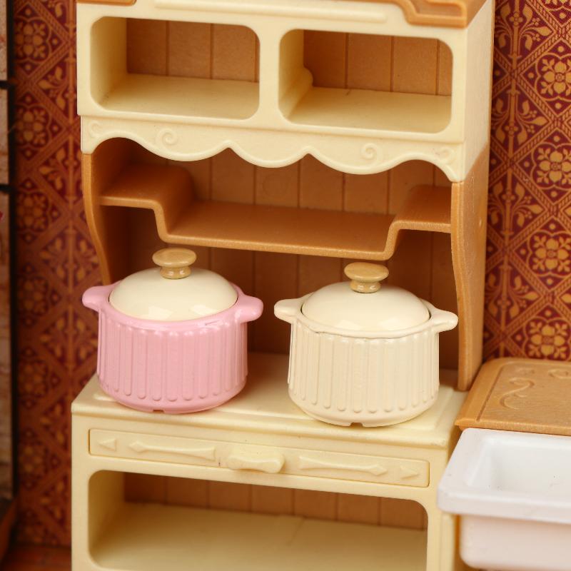 [JN] 1/12 Miniature Dollhouse Kitchen Butter Colored Soup Pot Model Kitchenware Decoration Dolls House Micro Scene Ornament