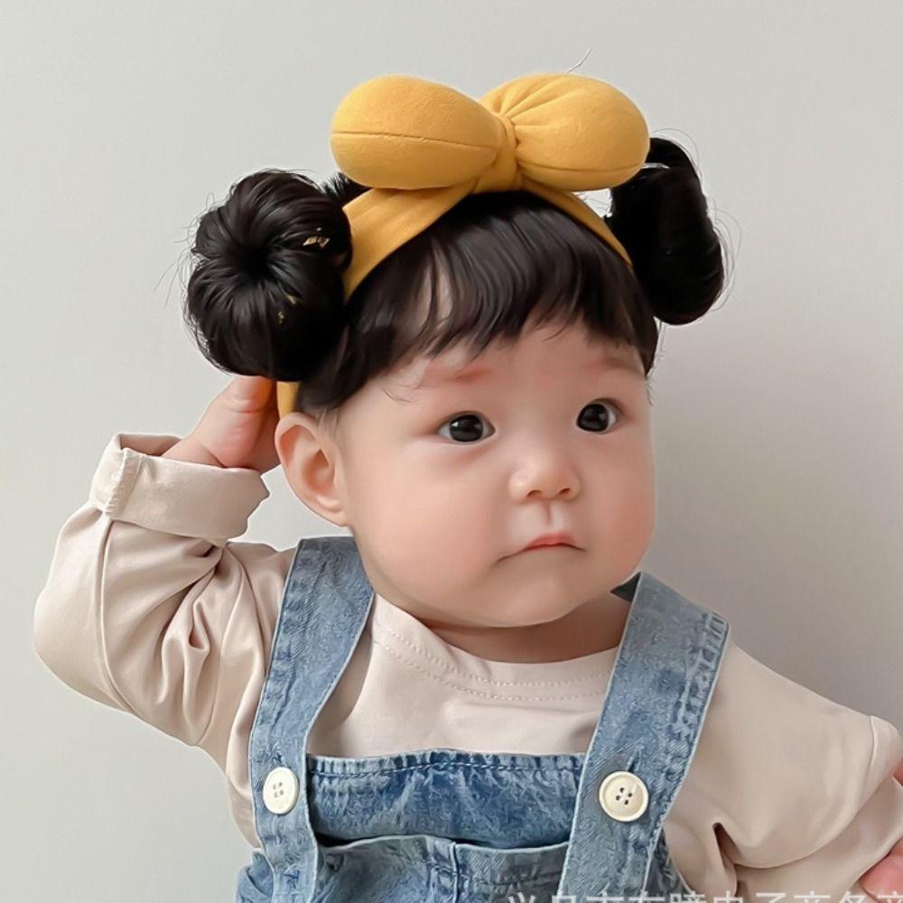 Cute Baby Hair Bands Wig Bowknot Infant Hairpiece Bangs Chignons Headband Photography Props