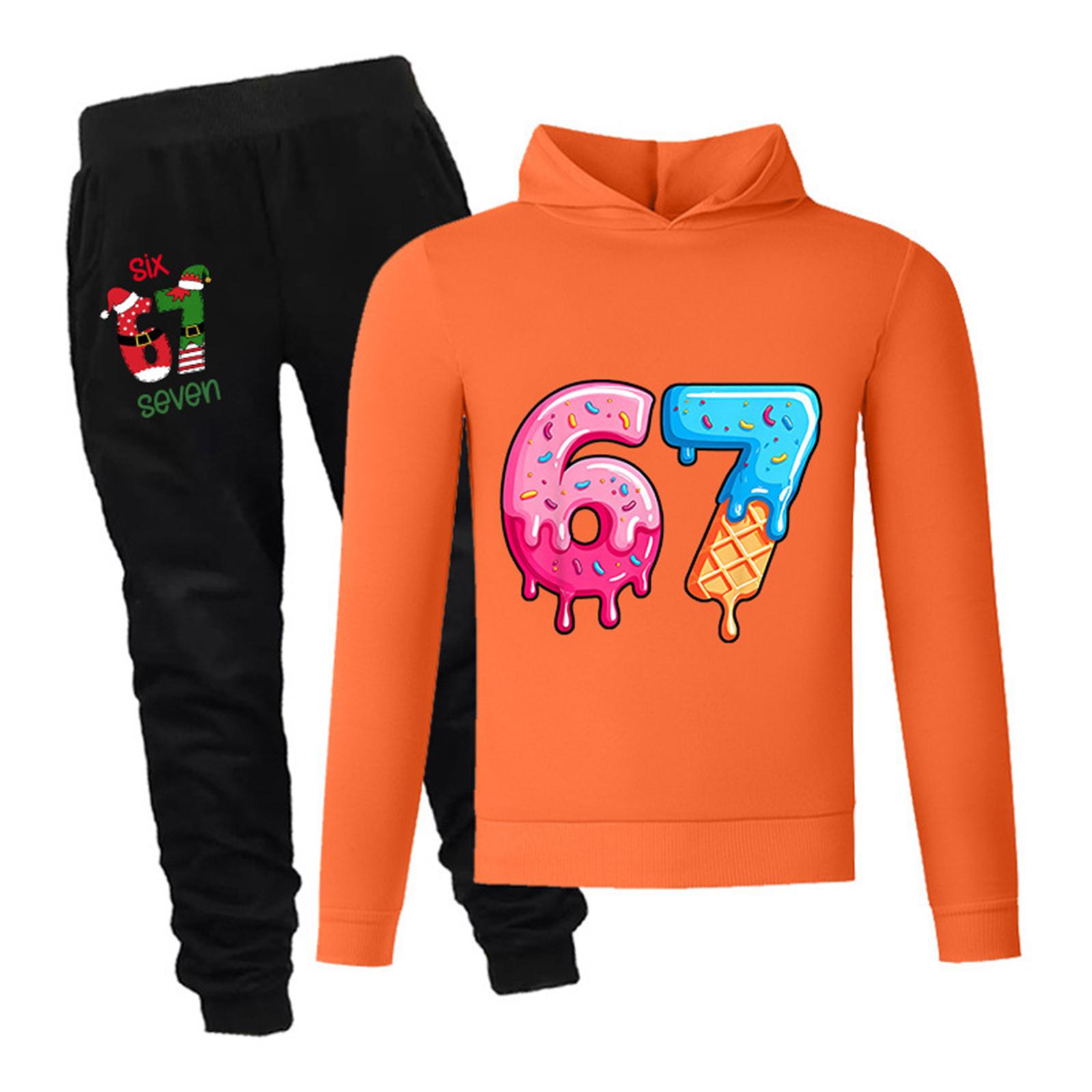 

Children s Long-sleeved Loose-fitting Pullover With Letter Print Set 100 шафрановий