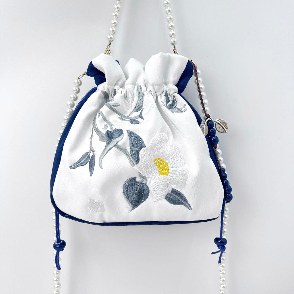 Suzhou Pearl Embroidery Hanfu Crossbody Bag - National Style, Versatile, Large Capacity Women's Handbag
