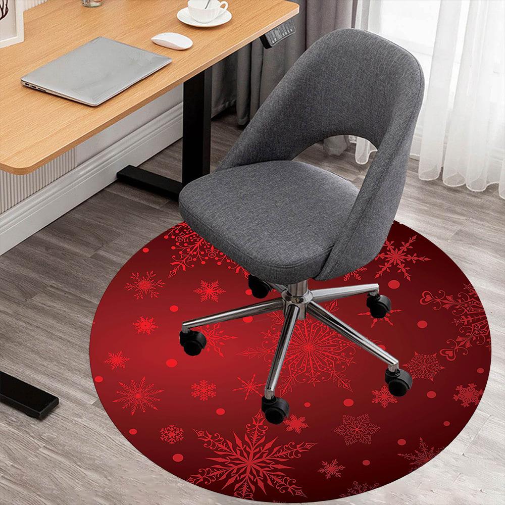 

1pc snowflake circle Round Chair mat Area Rug - Non-Slip, Floor Mat for Office, Bedroom, and Indoor Decor -1002155 80cm by 80cm