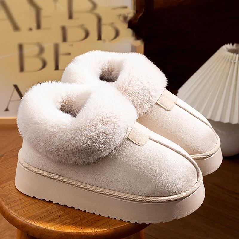 Casual Fluffy Warm Snow Boots for Women Platform Non Slip Wear Resistant Fur Boots Woman Thicken Plush Cozy Cotton Shoes Lady