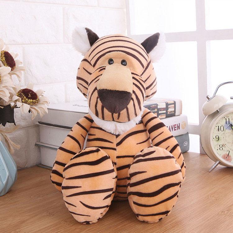 Plush Forest Animal Dolls: Lion, Elephant, Tiger, Monkey, and Deer - Children's Toys