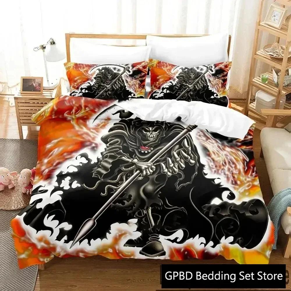 Luxury New 3D Print Dark Grim Reaper  Bedding Set Boys Girls Twin Queen King Size Duvet Cover Bed Boys Adult Home Textileextile