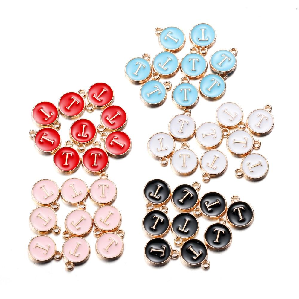 20Pcs 12*15mm A-Z Letter Charms Enamel Charms Alphabet Initial Letter Handmade Pendant for DIY Bracelet Necklace Jewelry Making