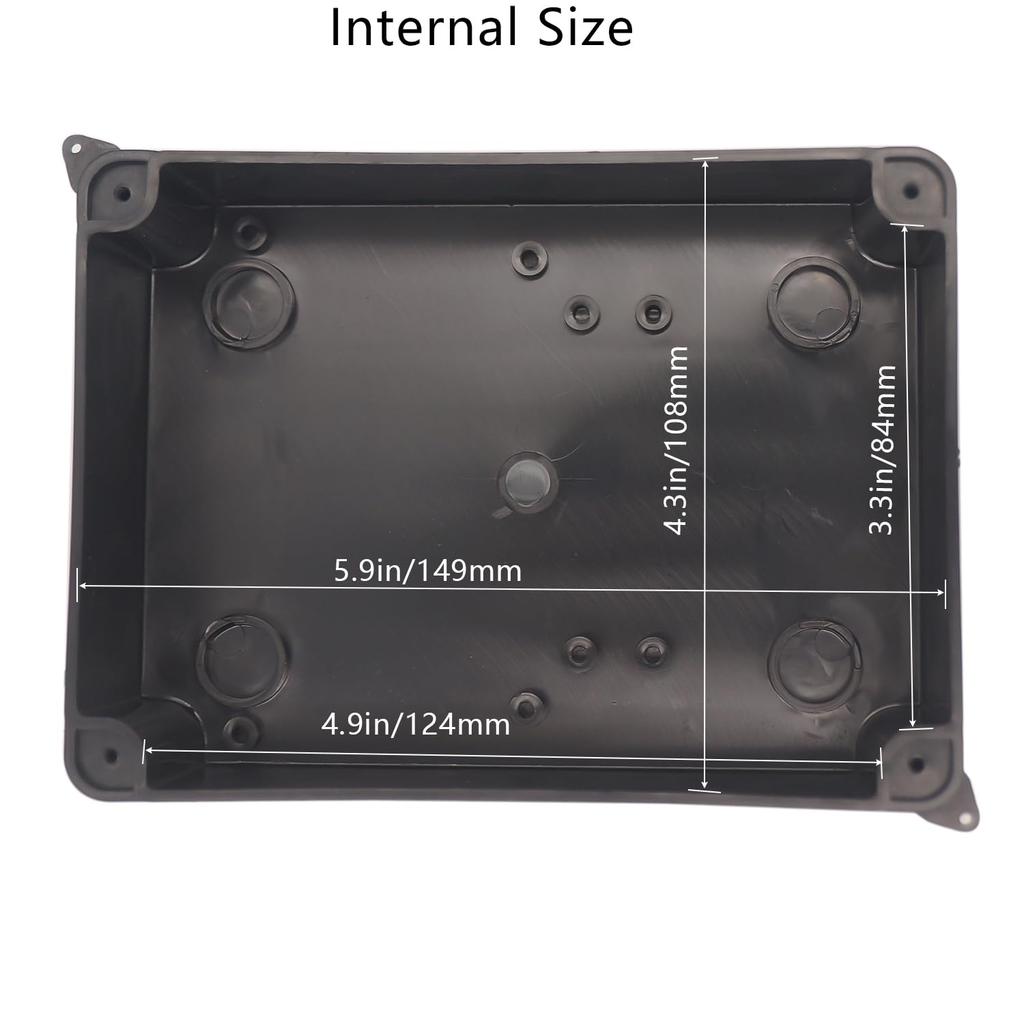 Project Box IP65 Waterproof Dustproof Junction Boxes ABS Plastic DIY Electronic Case, Indoor & Outdoor Electrical Box Power Cord Enclosure Black