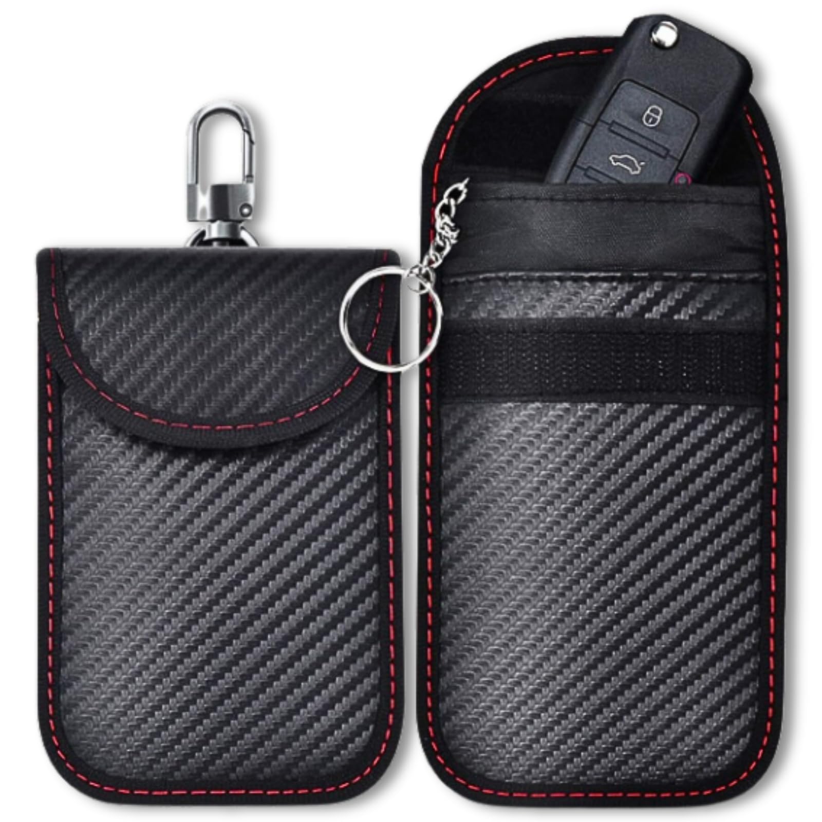 

Neutral Zenith Relay Attack Prevention Key Case, Radio Wave Blocking, Anti-Theft, Smart Key Case, Set of 2, Black чёрный