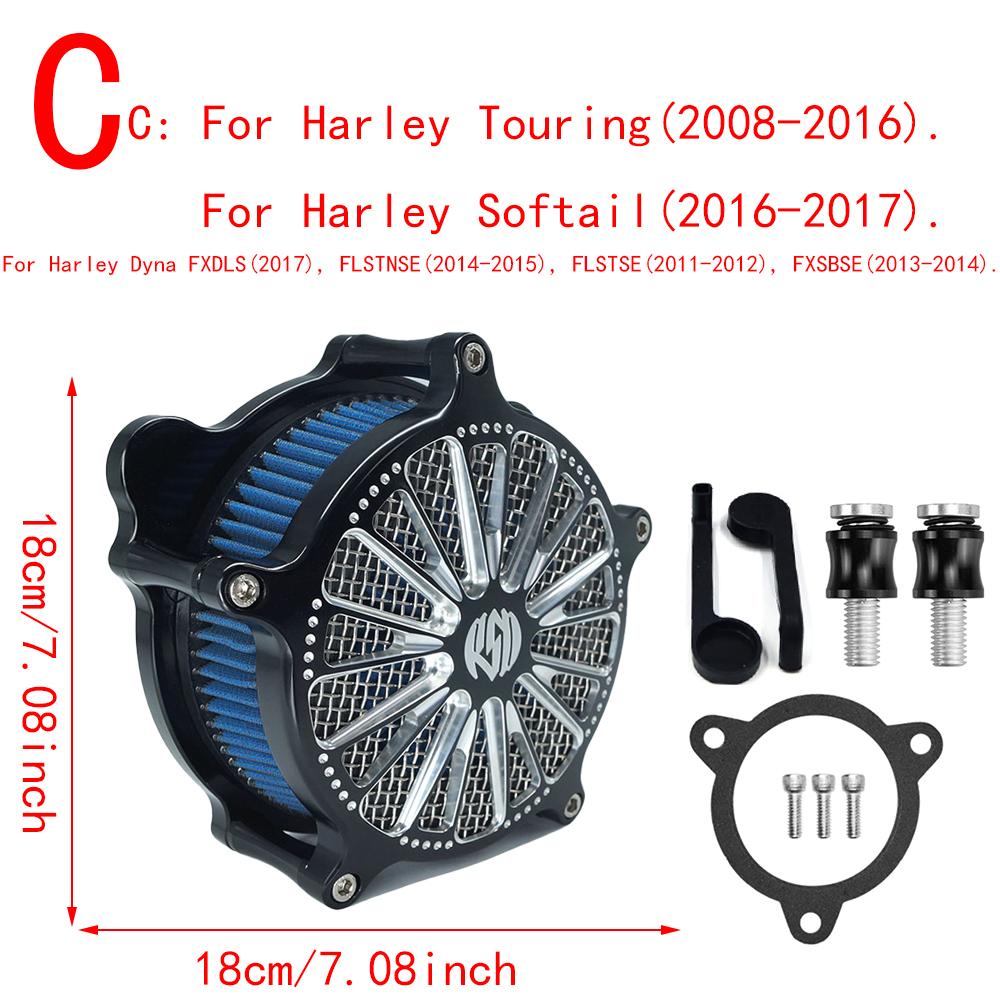 RSD Mar Turbo Venturi Air Cleaner Intake Filter For Harley Sportster XL 883 1200 Dyna FXD FXDB Touring FLHRC FLHTC Softail FXSTB