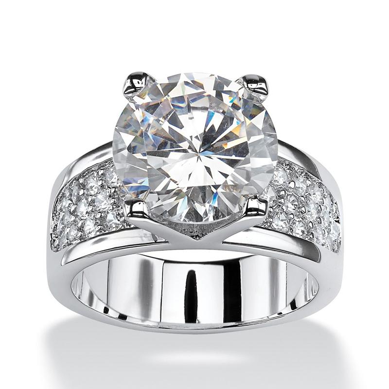 Huitan CopperColor White CZ Women Wedding Rings Full Cubic Zircon Bling Engagement Party Ring Anniversary Gift Eternity Jewelry