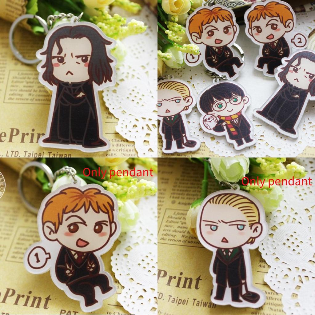 Cartoon Harry Potter Snape Malfoy George Bill Movie Character Pendant Keychain For Gift Giving And Travel Souvenir