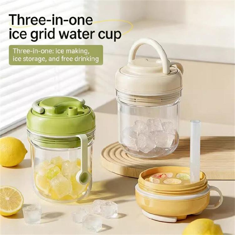 Practical Portable 380ml Ice Cubes Mold And Insulated Water Bottle For Daily Use Beverage Container With Carry Handle
