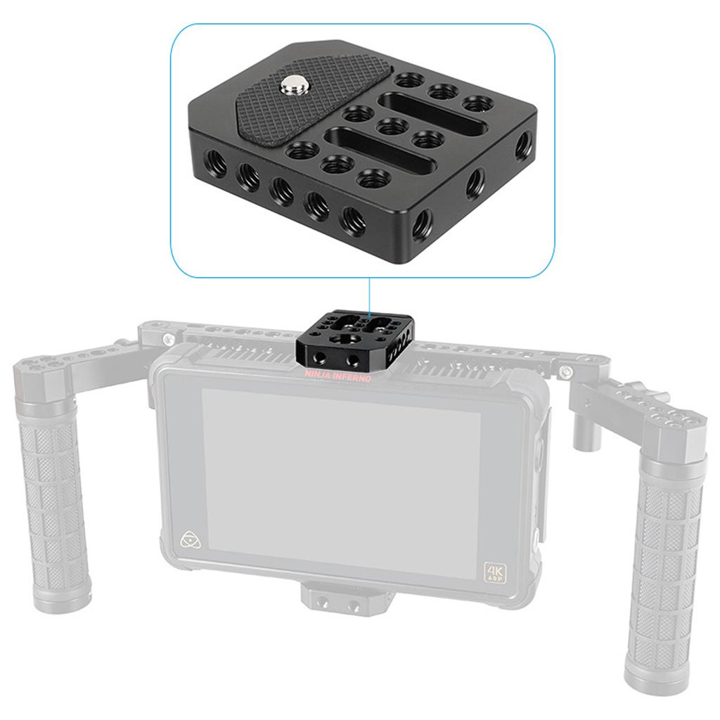 Lightweight Aluminum Alloy Cheese Plate Mount Board for On-Camera Monitors Cage with Expandable 1/4-20 Threaded Holes