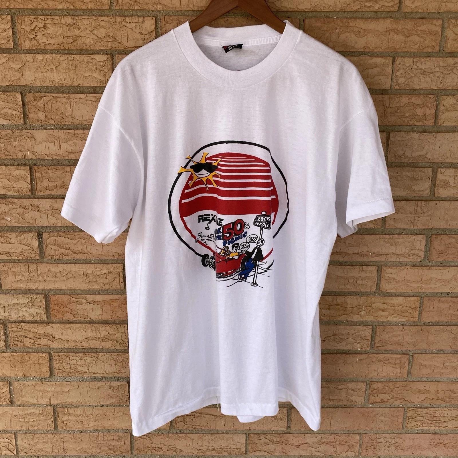 

1995 Rexene Back to the 50s picnic single stitch t-shirt Adult XL hot rod 90s 4XL