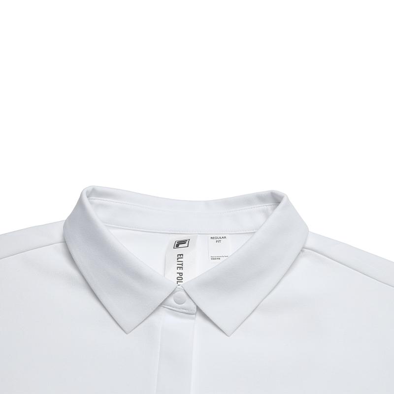 Fila Simple Solid Color Fashion Moisture Wicking Polo Shirt Women Tops White F11W621102FWT