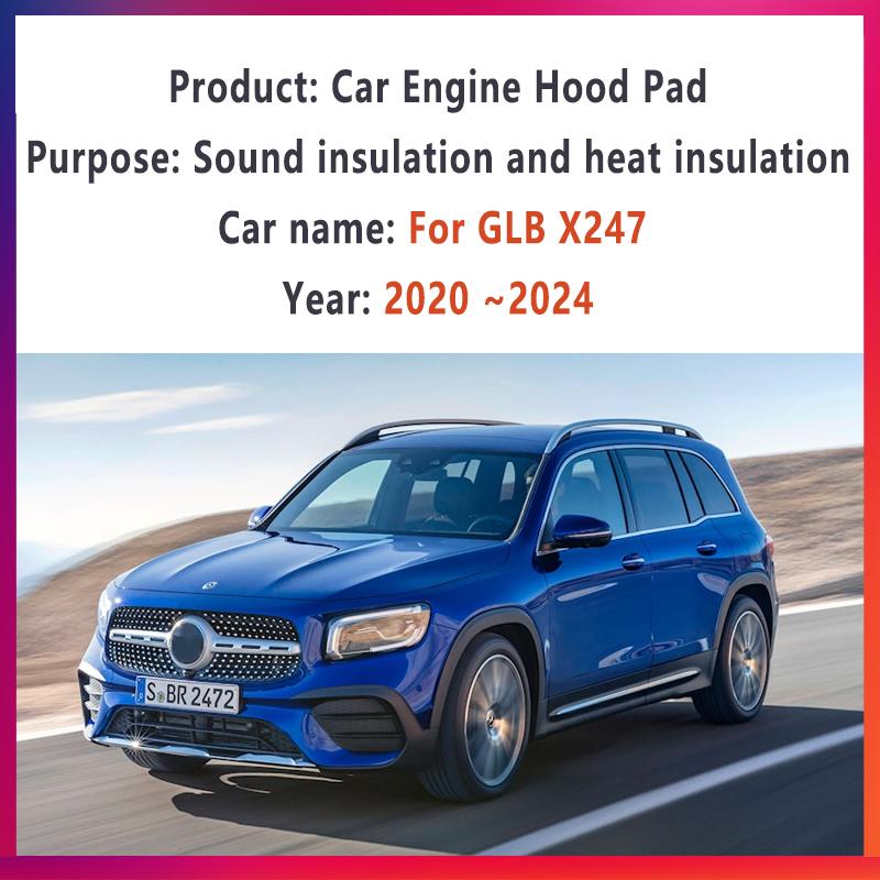 Soundproof Pad Heat Cotton For Mercedes-Benz GLB X247 2020 2021 2022 2023 2024 Hood Engine Insulation Mat Car Auto Accessories