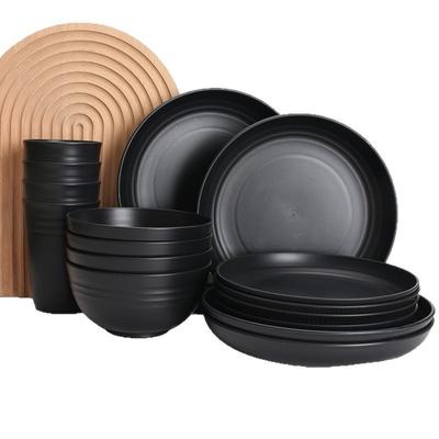Microwave Safe Dishes 16 PCS Plates And Bowls Sets, Unbreakable Dinner Plate, Dessert Plates, Cereal Bowl, Drinking Cups