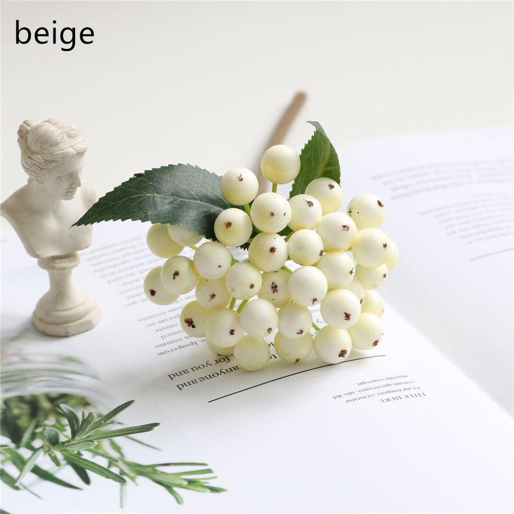 Christmas Wedding Decoration Red White Berries Mini Berry Spike Fake Flower Artificial Flowers Foam