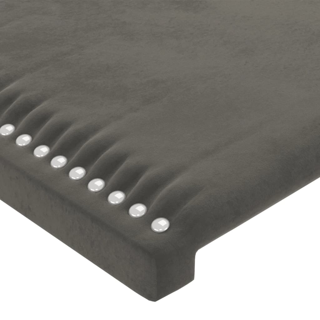 Vidaxl Zagłówek Do Łóżka Z Led, Ciemnoszary, 203X16X78/88 Cm, Aksamit