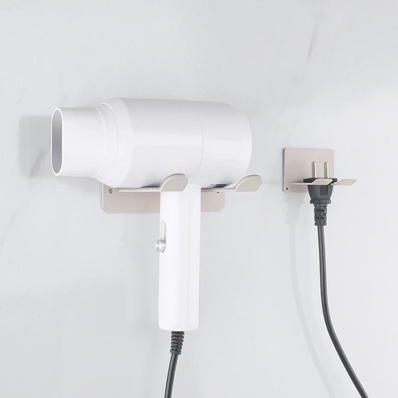 Hair Dryer Holder Wall Mounted Bathroom Hair Straightener Storage Holder Hair Tool Organizer Adhesive Toilet Blower Holder