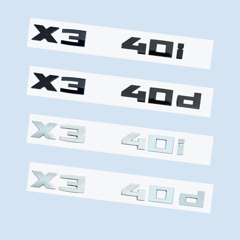 ABS Chrome Black 2.6cm M X3M40i X3M40d M40i M40d X3 NumbersABS Emblem for BMW X3 SeriesF25 G08 G45 Car Trunk Badge Logo Sticker