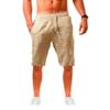 Summer Men's Cotton Linen Shorts Solid Color Linen Pants Men's Summer Breathable Fitness Street Wear