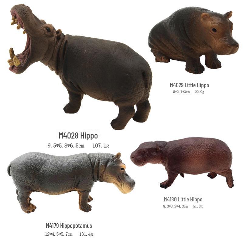 Educational African Wildlife Hippopotamus PVC Model Set