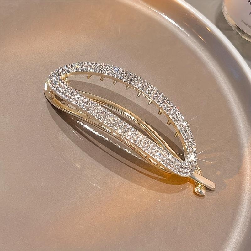 1pc Elegant Rhinestone Decorative Hair Claw Clip | Vintage Non Slip Hair Grab Clip for Women and Daily Use Wear