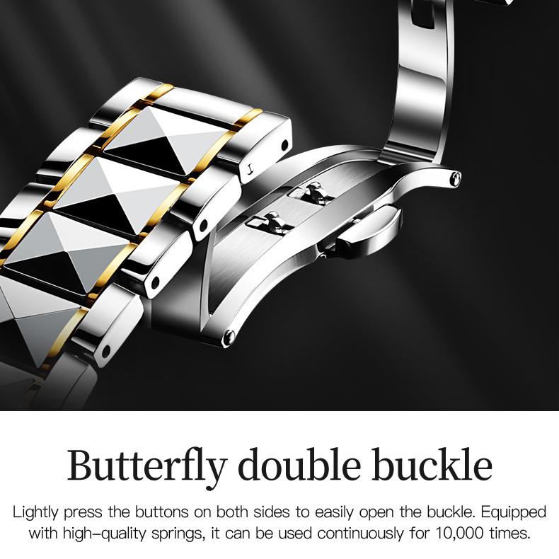 JINSHIDUN New Business and Leisure Men's Watch Automatic Mechanical Watch Luminous Waterproof High-end Business Watch Male