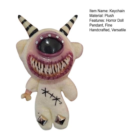 Gothic Halloween Keychain Handcrafted Punk Rock Keychain with Weird Horror Doll Design Backpack Accessories