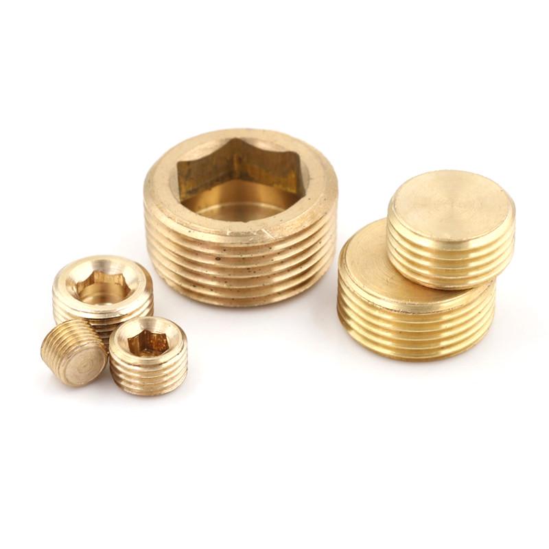 1/8" 1/4" 3/8" 1/2" Npt Brass Internal Hex Thread Socket Pipe Plug