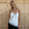 Satin-Spitzen-Camisole - Glatte, sexy Basisschicht