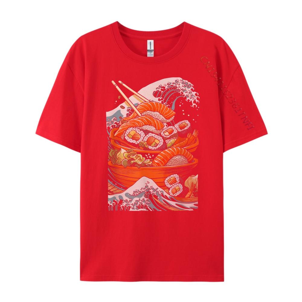 Funny Japanese Food Sushi Kawaii Sushi Lovers Anime Otaku Graphic Shirts Men Funny Shirt Big Size Aesthetic S